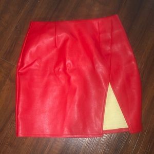 Faux leather skirt
